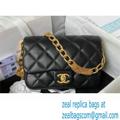 Chanel Lambskin & Gold-Tone Metal small flap bag black AS4231 2023